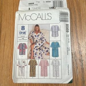Uncut Vintage sewing pattern McCalls 8569 misses robe in 3 lengths